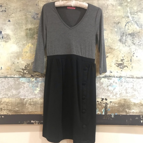Maternal American Grey and Black Color block Dress - Picture 2 of 4